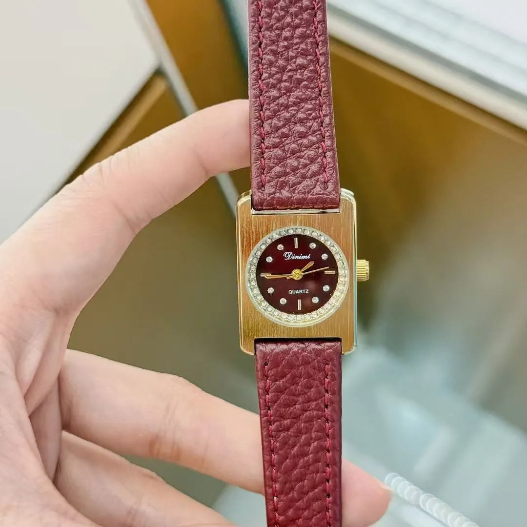 Chinese-style women's watch with alloy case, 8mm thickness, showing camellia pattern design option