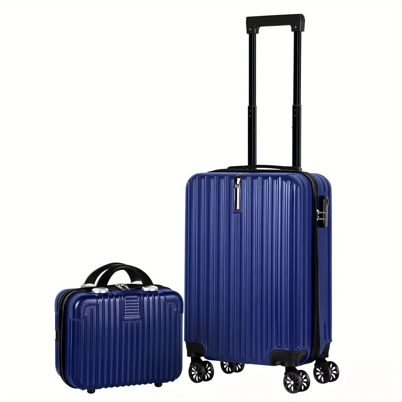 Aluminium alloy luggage and mini box travel set with two trunks in 14-inch and 20-inch sizes