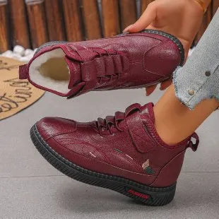 Women's black velvet cotton shoes with non-slip rubber sole, low-tube socks design