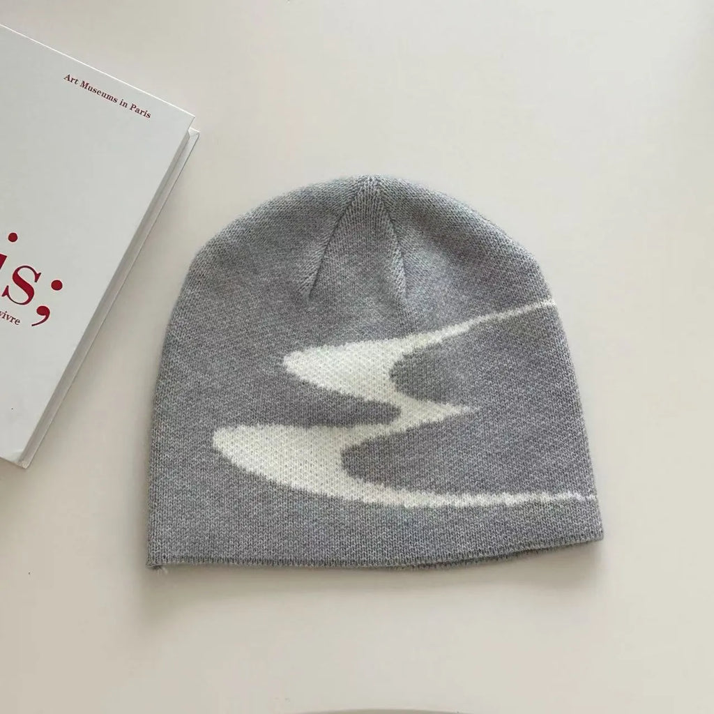 Acrylic beanie hat in black, grey, or white, size M for 56-58cm head circumference