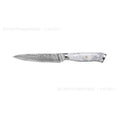 Damascus Special Household Combined Chef's Knife with 21cm VG10 steel blade and 11cm handle on a cutting board