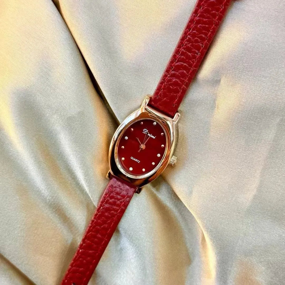 Chinese-style women's watch with alloy case, 8mm thickness, showing camellia pattern design option