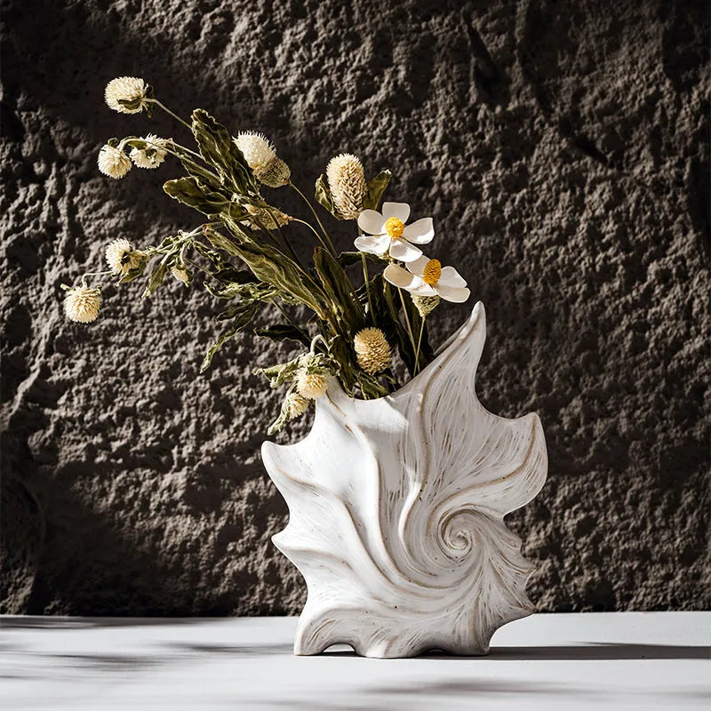 Handcrafted coloured glaze ceramic vase in European style, 25cm height, retro creative design