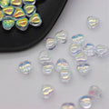 20 aurora transparent Czech glass love heart spacer beads for DIY jewellery making in assorted colours