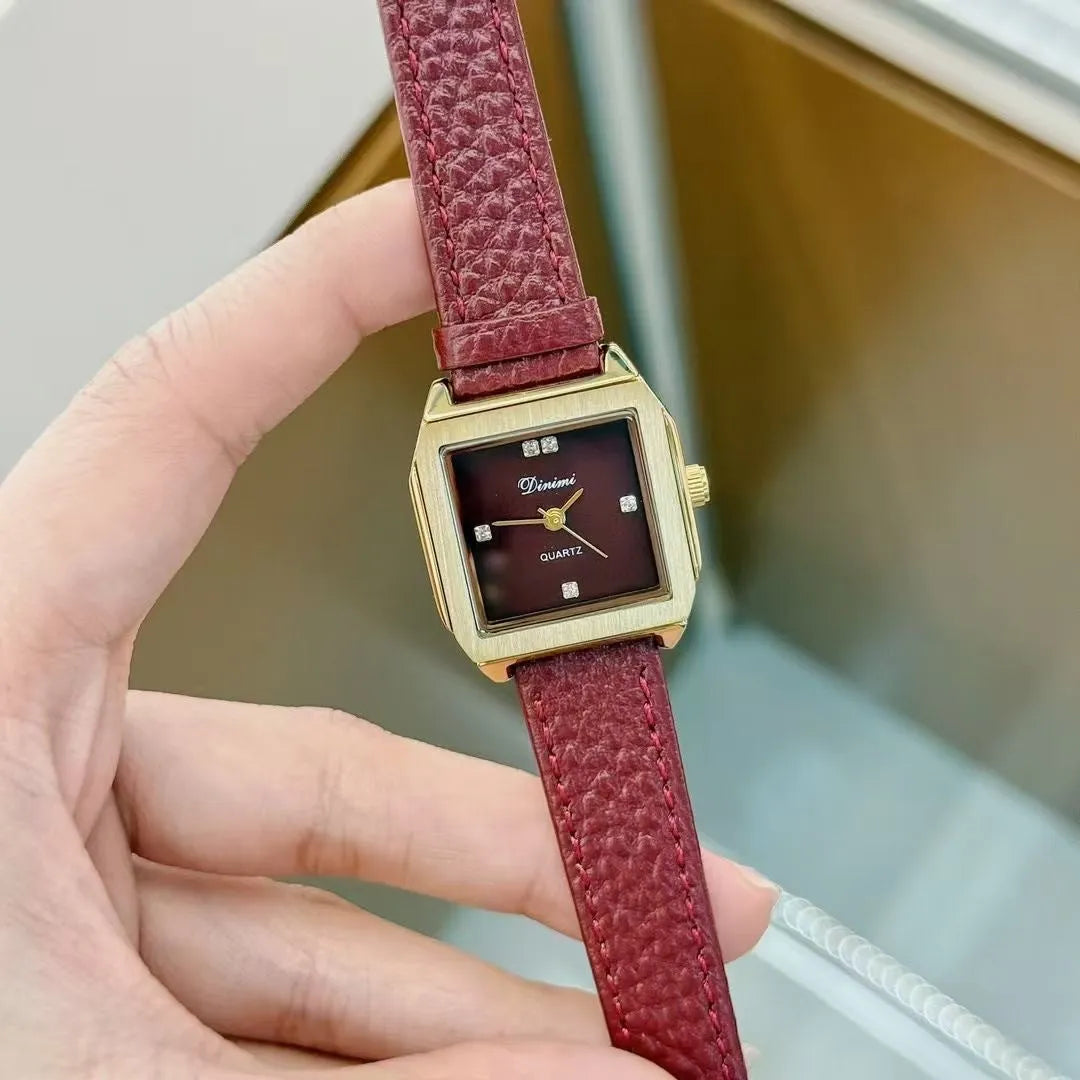 Chinese-style women's watch with alloy case, 8mm thickness, showing camellia pattern design option