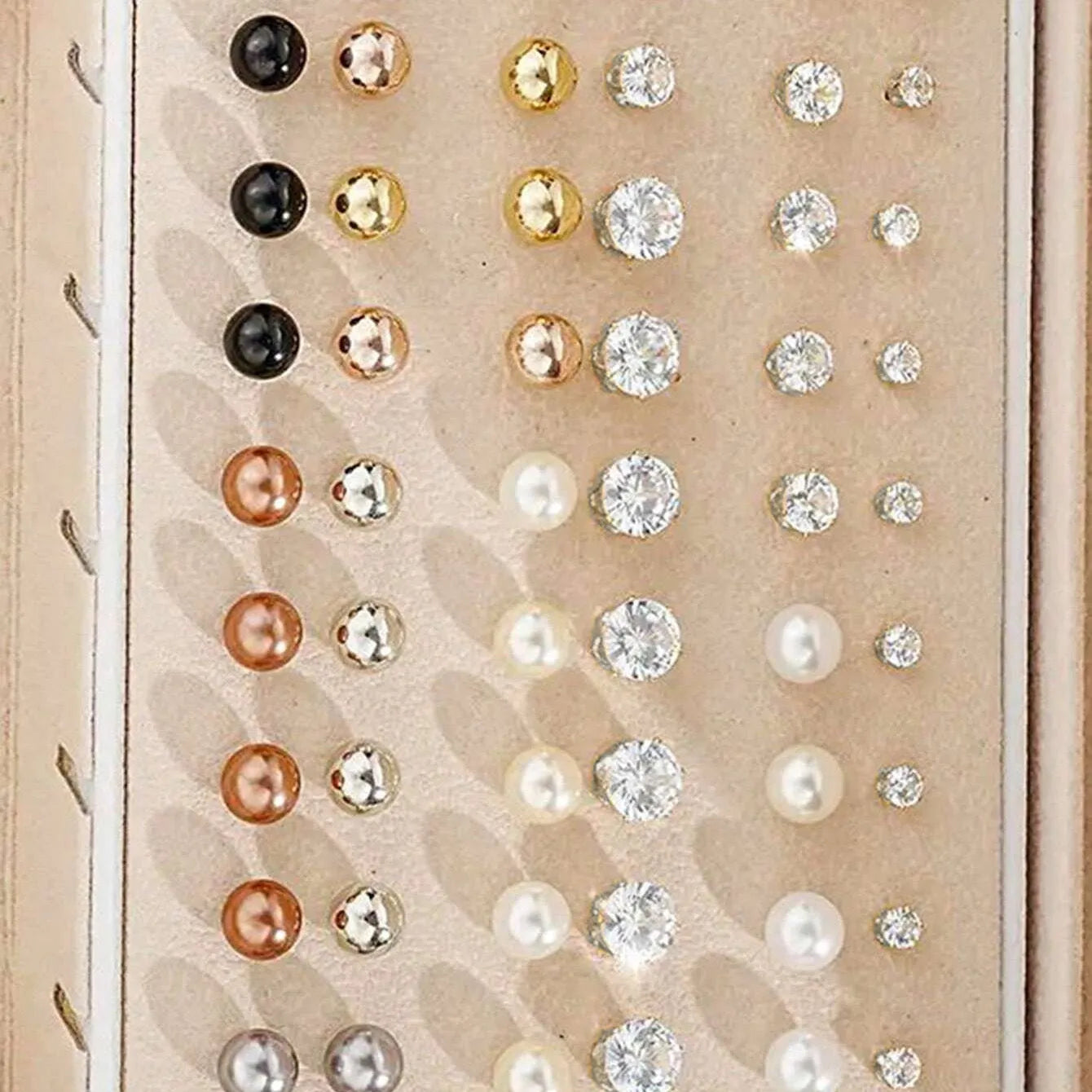 108-piece geometric alloy earrings set with gold and yellow electroplated finishes and round design elements