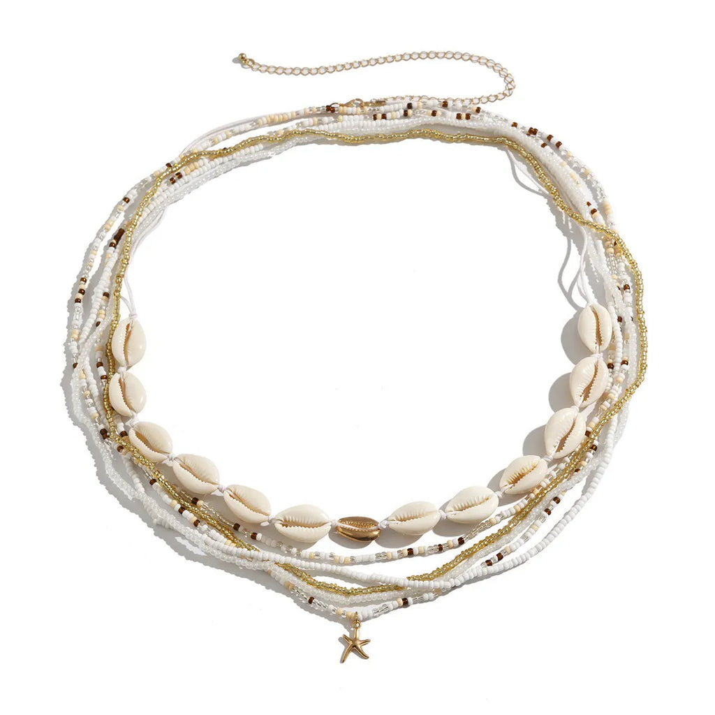 Adjustable bohemian waist chain jewellery in alloy with multi-circle design and gold brown colour option