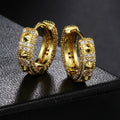 Geometric hip hop ear clips with full diamond coverage in white gold stone colour