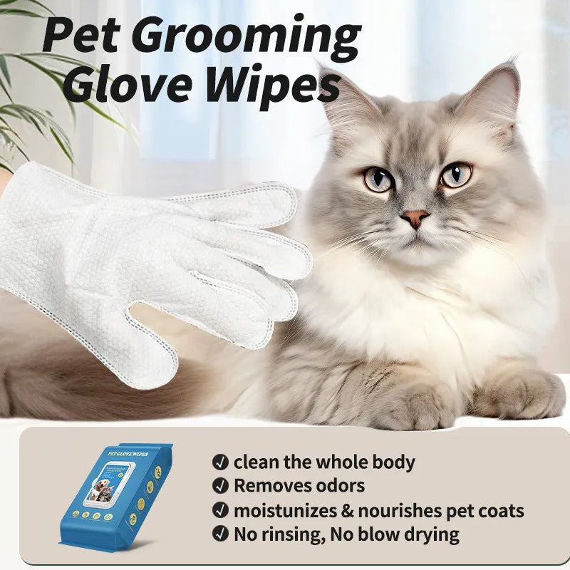 Pack of 20 disposable pet gloves with elasticated cuffs for cat and dog waste handling