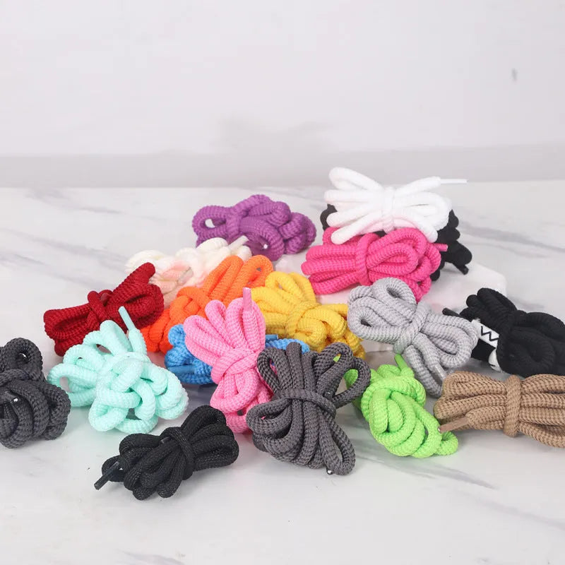 A pair of oval 1.0 cm wide shoelaces in various colours and lengths from 120cm to 160cm.