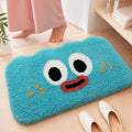 Cartoon anime pattern bathroom mat in bubur little green colour, sized 50x80cm, made from soft polyester fibre.