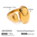 Women's stainless steel geometric open ring with JDR2405081 electroplated finish