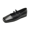 Women's silver genuine sheepskin leather Mary Jane flats with cross buckle strap, round toe, and low flat heel.
