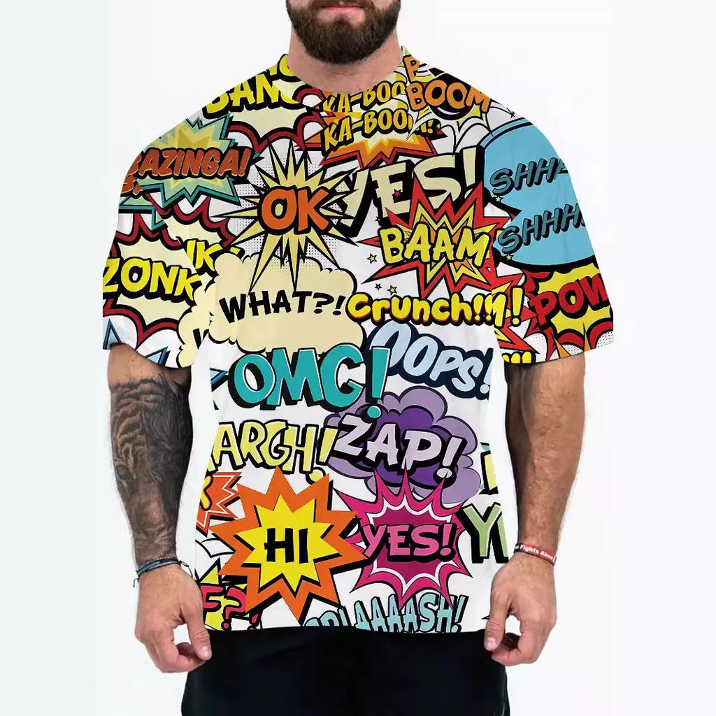 Men's loose fit casual T-shirt with Eagle Head or Coloured Letters print option.