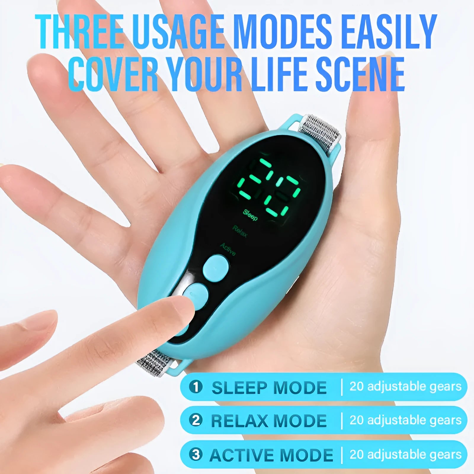 White or blue USB-powered intelligent sleeping aid instrument with compact design