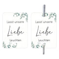 G45 style decorative labels set with 50 white card paper sheets for event decorations