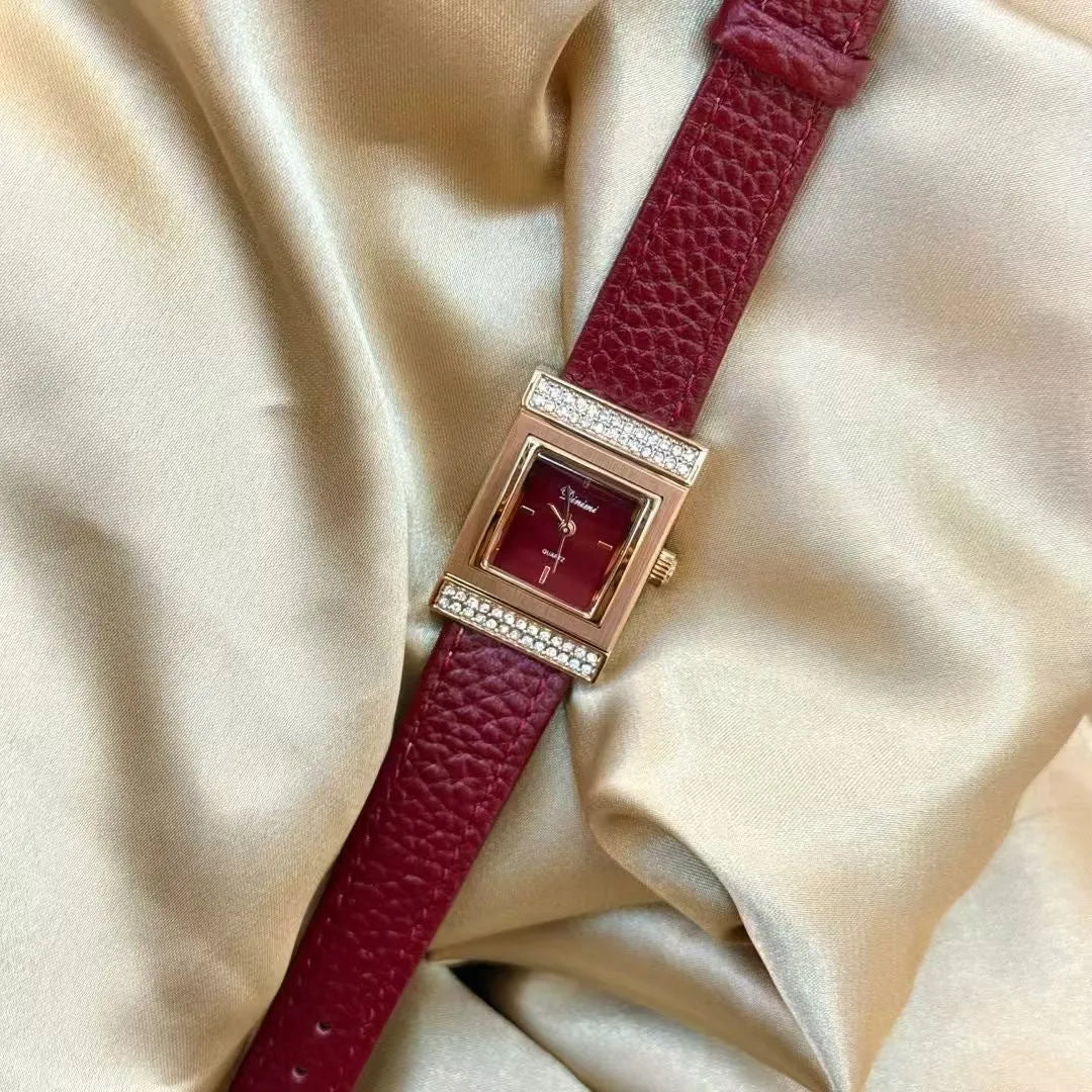 Chinese-style women's watch with alloy case, 8mm thickness, showing camellia pattern design option