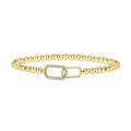 Adjustable stainless steel beaded bracelet with geometric round beads in six colour options