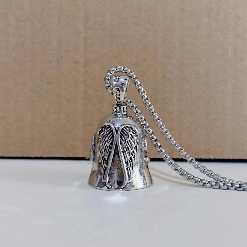 Vintage angel feather keychain and necklace set with electroplated alloy construction showing feather design detail