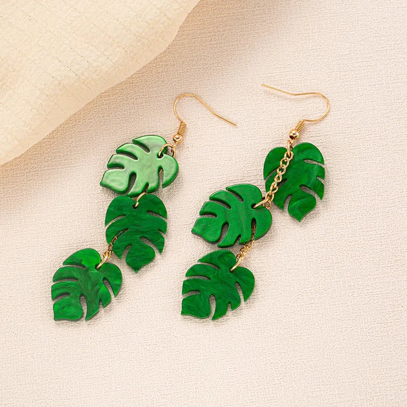 Drop-shaped acrylic earrings with alloy hook in five colour options, measuring 3cm length with 1.5cm maximum width