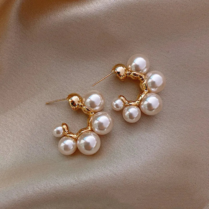 Red bell-shaped alloy earrings with 3.5cm drop length and adjustable butterfly clasps