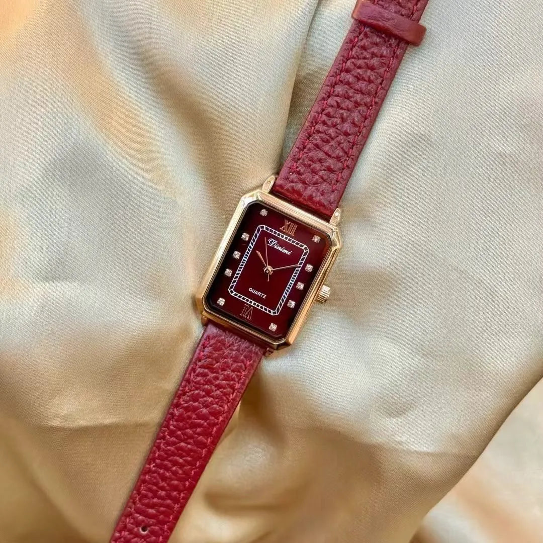 Chinese-style women's watch with alloy case, 8mm thickness, showing camellia pattern design option