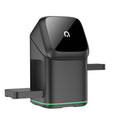 Black magnetic wireless charging stand for mobile phones with 180-degree rotation and Type-C cable