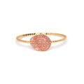Geometric agate ring for women showing original design with clean lines and natural stone banding patterns