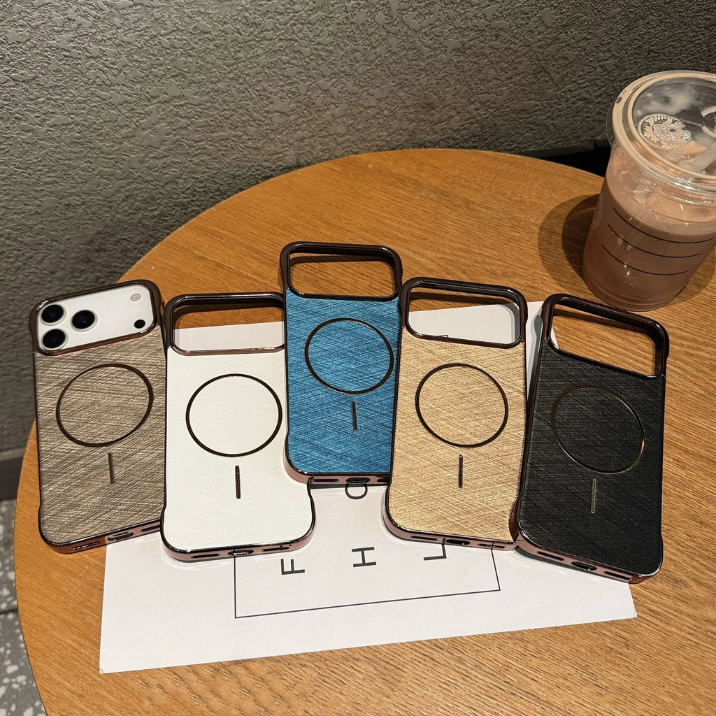Electroplating frameless magnetic phone case for iPhone 17 in five colour options