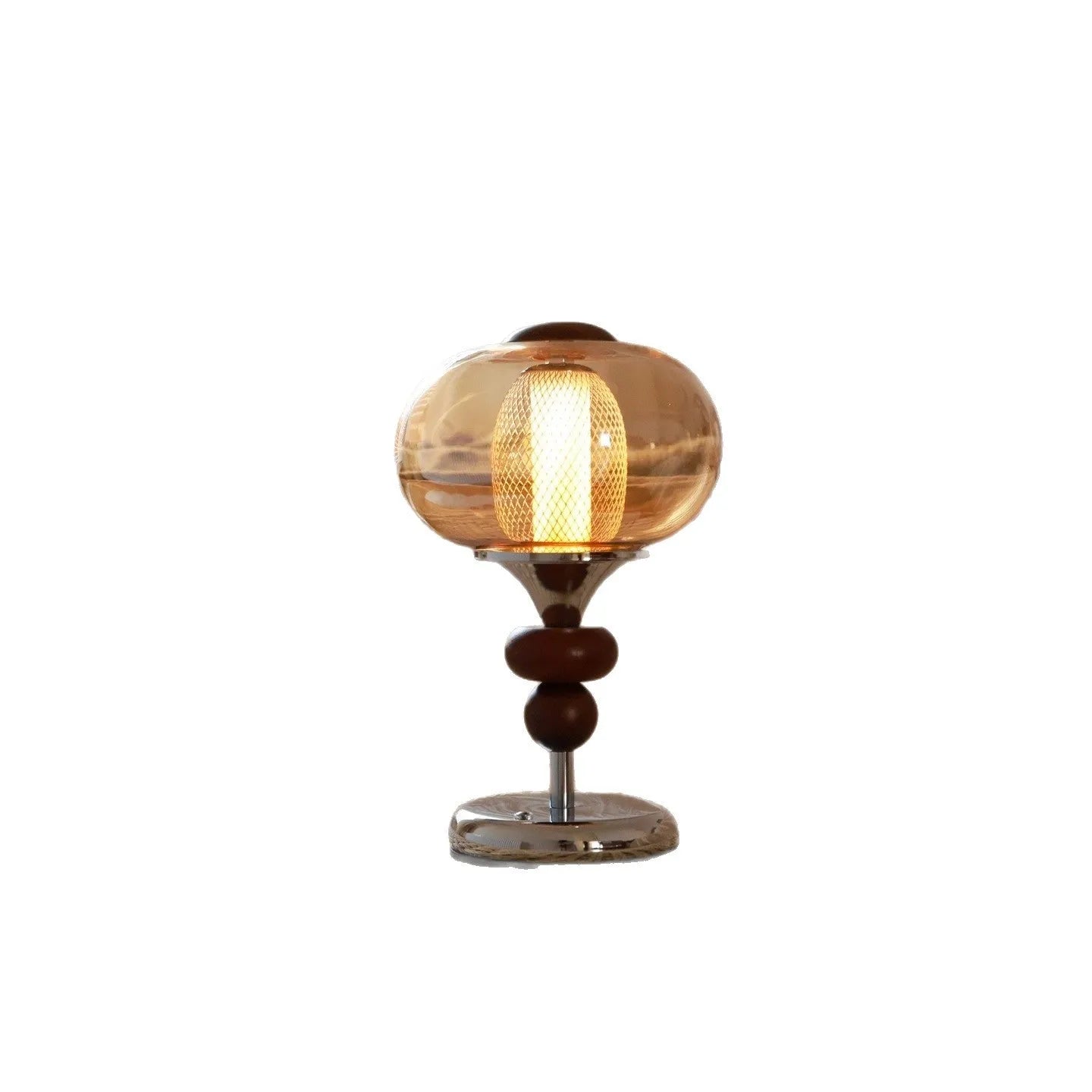 Zhonggu solid wood palace table lamp with touch switch, USB power, and variable light in retro style