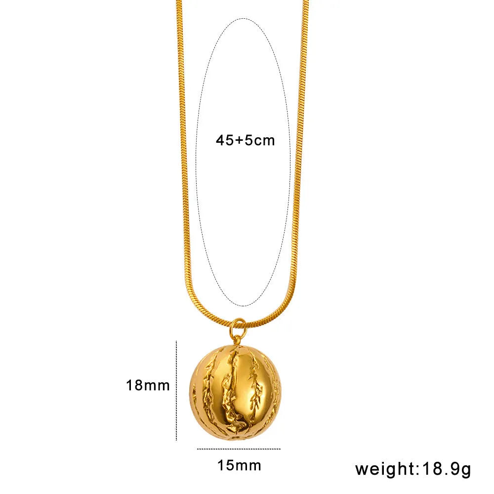 Stainless steel fruit necklace pendant with 45cm chain, showing apple, grape, and watermelon designs