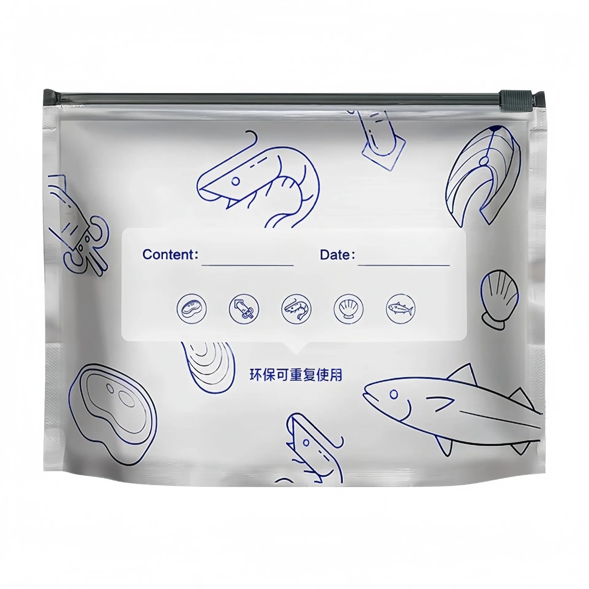 Aluminium foil sealed bags in three sizes with heat resistance from minus 60 to 100 degrees Celsius