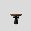 Round beech wood decor tray with 15cm legs holding candles on light wooden surface