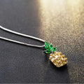 Geometric pineapple pendant necklace with silver-plated finish and Korean fashion design