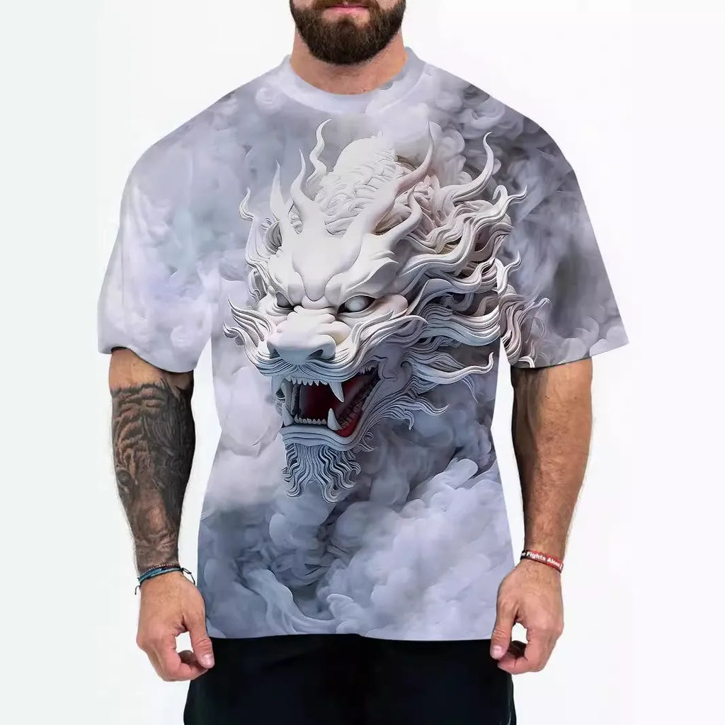 Men's loose fit casual T-shirt with Eagle Head or Coloured Letters print option.