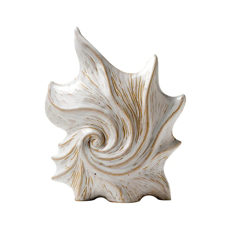 Handcrafted coloured glaze ceramic vase in European style, 25cm height, retro creative design