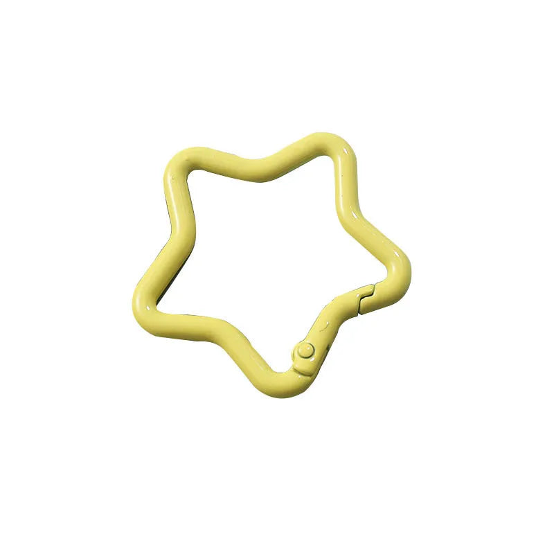4.5cm zinc alloy five-pointed star keychain in assorted colours for backpack decoration