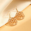 Spiral donut jewellery set with necklace, bracelet, and earrings in gold electroplated alloy