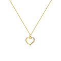 S925 sterling silver hollow heart necklace with regular chain in gold colour options