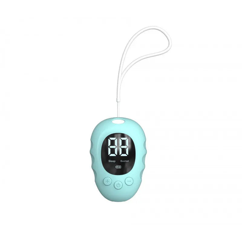 Silicone sleep aid hand grip in white, black, or green with rechargeable remote control and sleep monitor