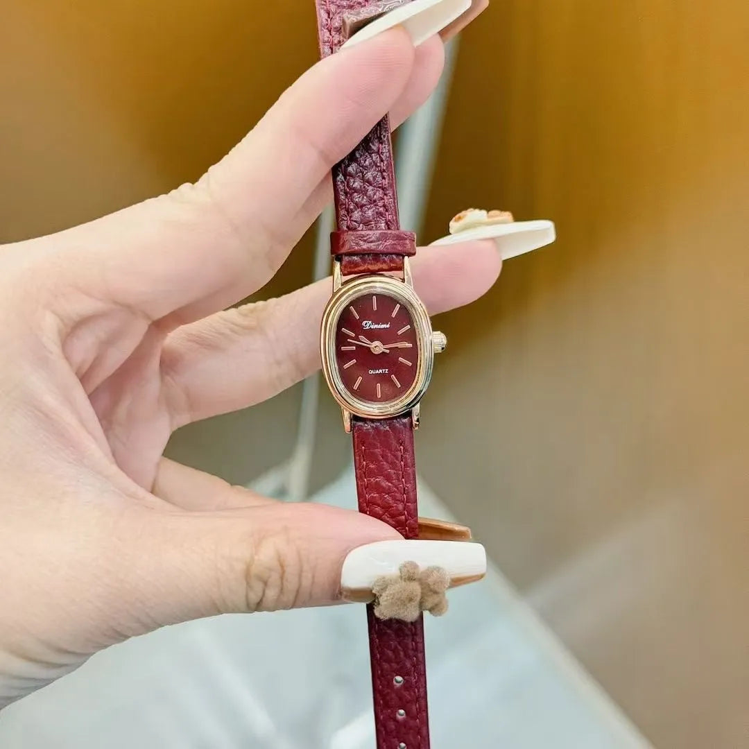 Chinese-style women's watch with alloy case, 8mm thickness, showing camellia pattern design option