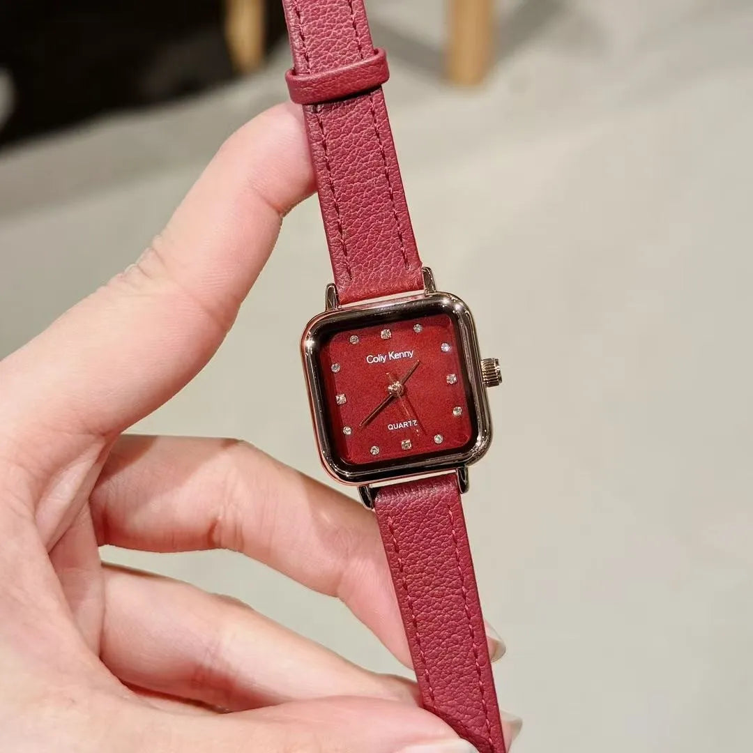 Chinese-style women's watch with alloy case, 8mm thickness, showing camellia pattern design option