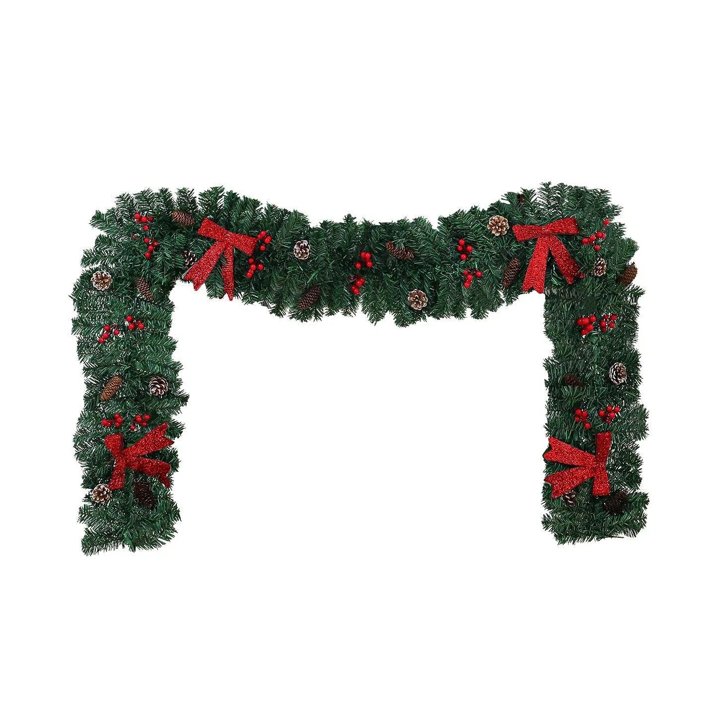 Christmas rattan pine cone bow decorative showcase with European style design and PVC construction
