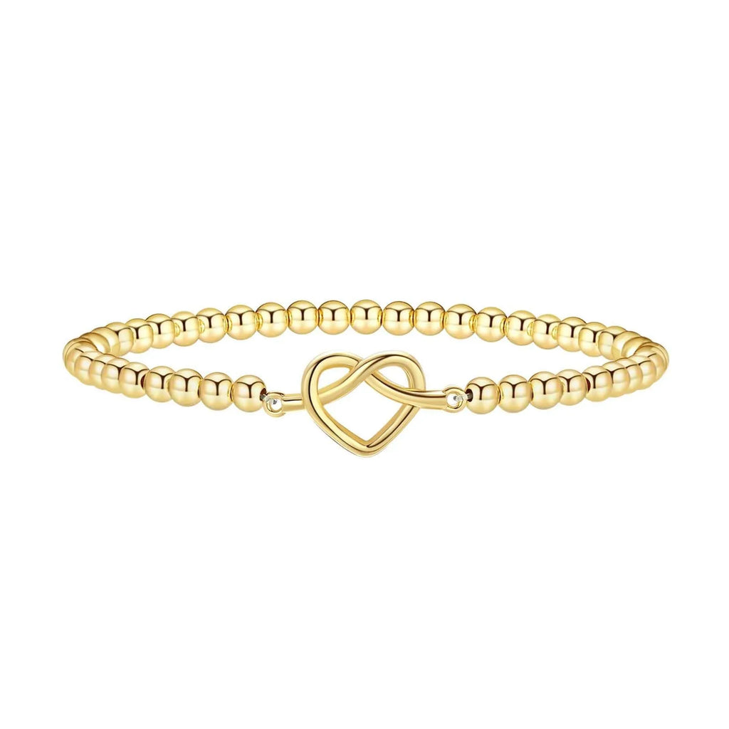 Adjustable stainless steel beaded bracelet with geometric round beads in six colour options