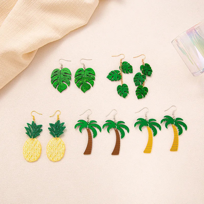 Drop-shaped acrylic earrings with alloy hook in five colour options, measuring 3cm length with 1.5cm maximum width