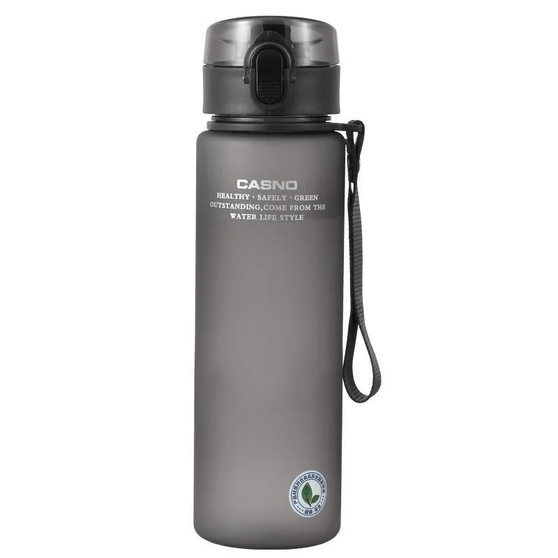 Cassino frosted finish sports cup with lanyard in grey, blue, green, or red.