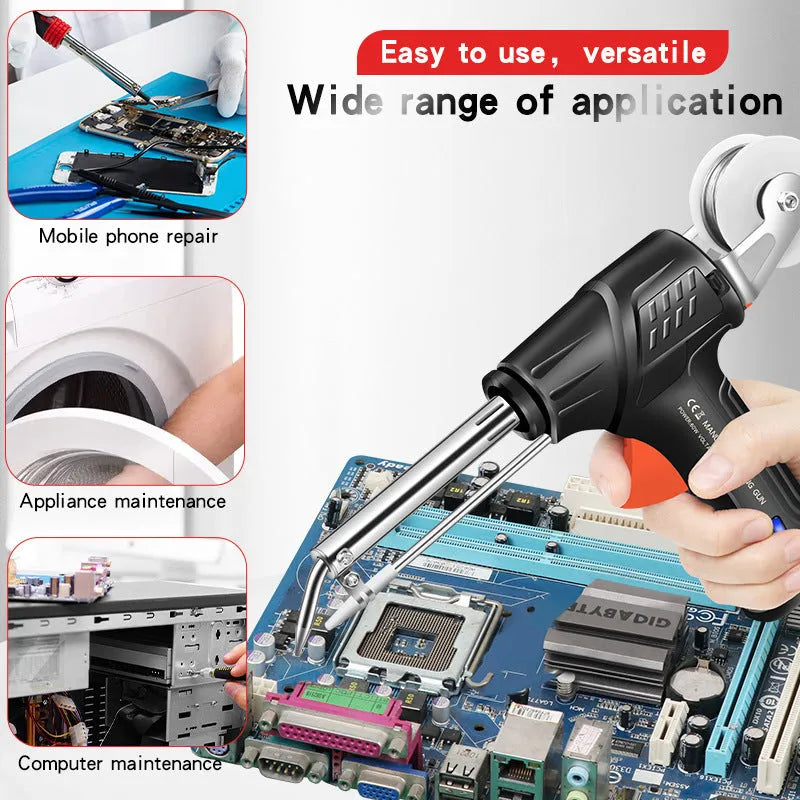 G102 black alloy soldering gun suit with light, 205 × 170mm, five-piece set for CN, EU, US standards