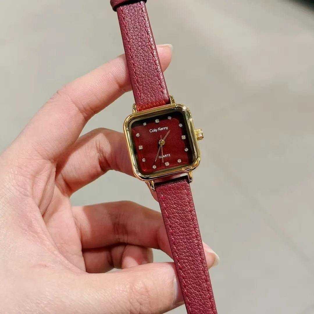 Chinese-style women's watch with alloy case, 8mm thickness, showing camellia pattern design option