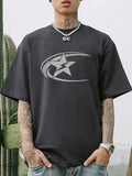 Men's casual short sleeve t-shirt in pure cotton with Japanese retro style, solid colour options, sizes XS to XXL