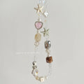 Bohemian sweetheart mobile phone charm with alloy beaded decoration in island sweetheart colour